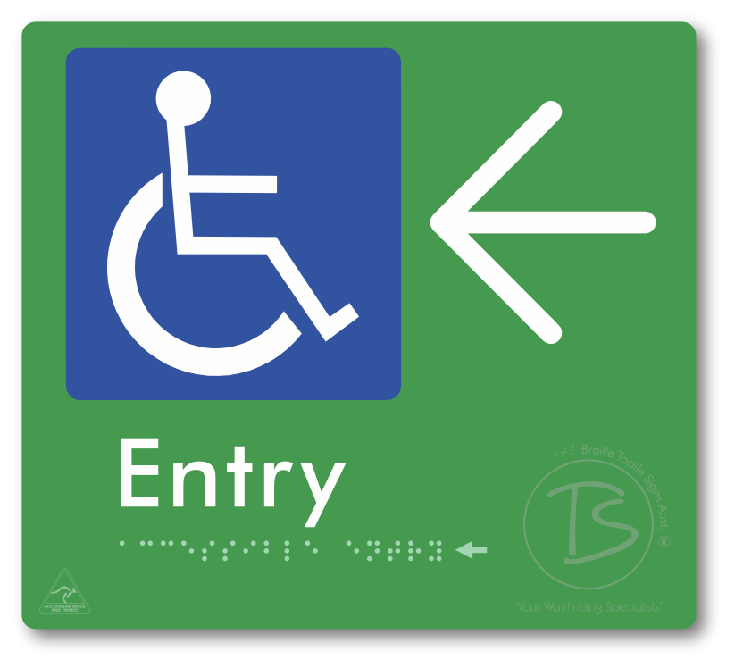 Accessible Entry with Large Directional Arrow
