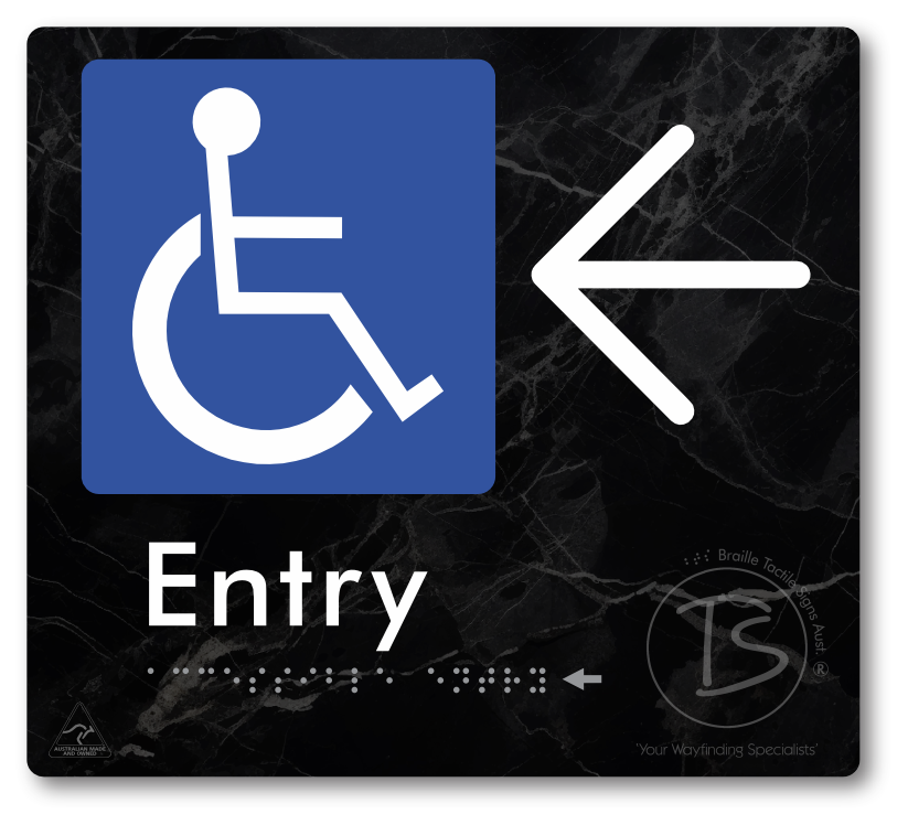 Accessible Entry with Large Directional Arrow
