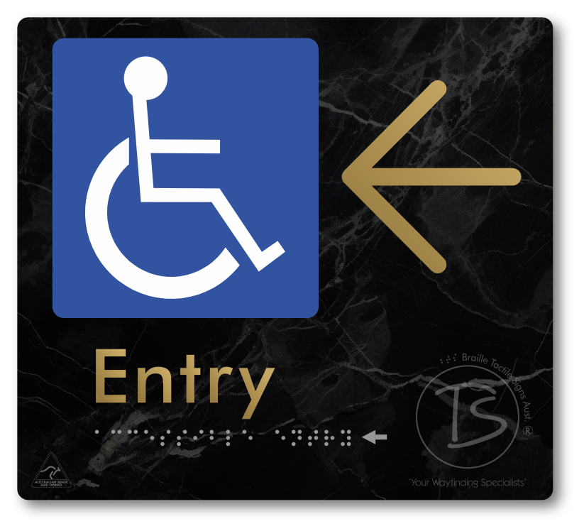 Accessible Entry with Large Directional Arrow