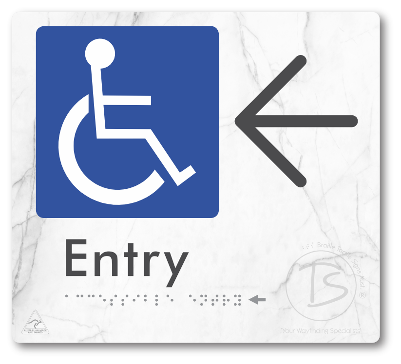 Accessible Entry with Large Directional Arrow