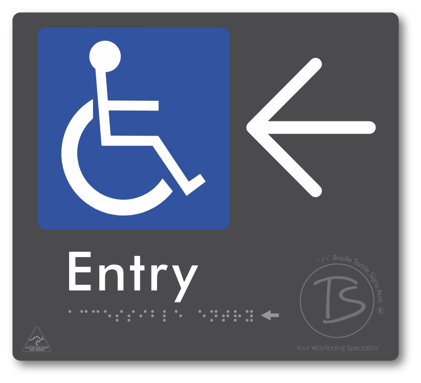 Accessible Entry with Large Directional Arrow