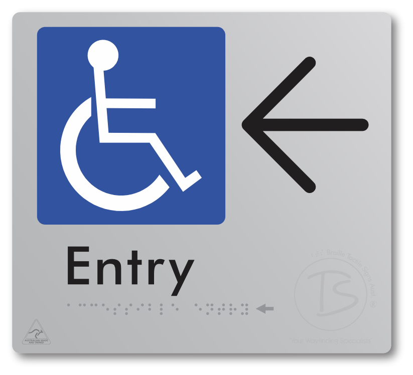 Accessible Entry with Large Directional Arrow