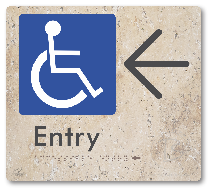 Accessible Entry with Large Directional Arrow