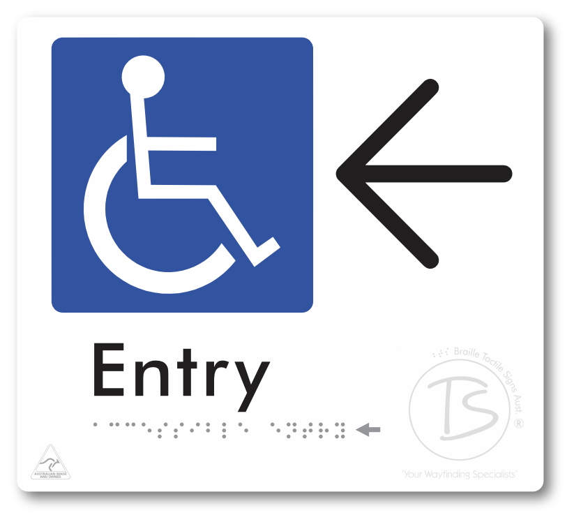 Accessible Entry with Large Directional Arrow