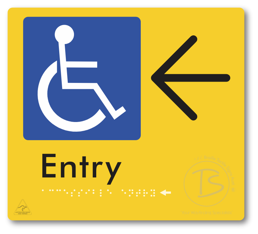 Accessible Entry with Large Directional Arrow