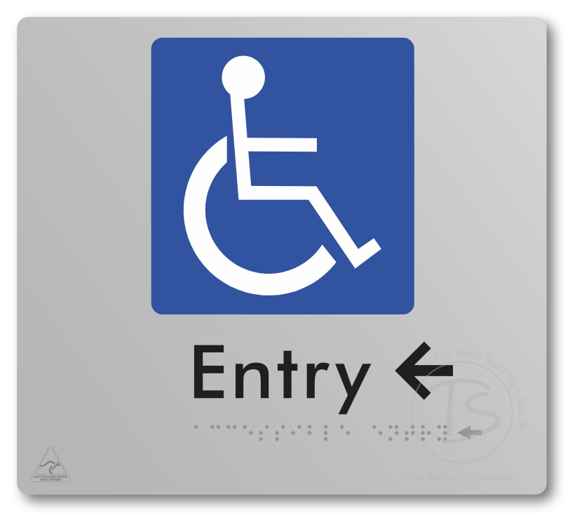 Accessible Entry with Small Directional Arrow