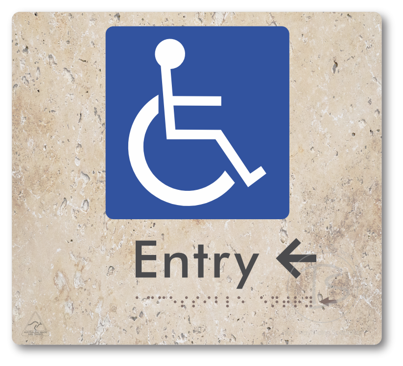 Accessible Entry with Small Directional Arrow