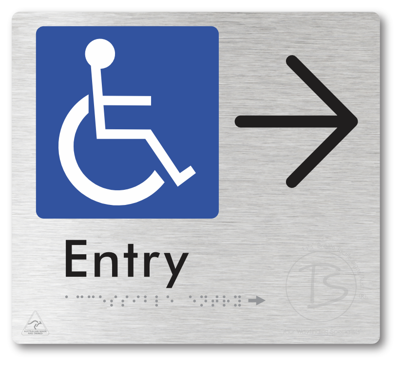 Accessible Entry with Large Directional Arrow