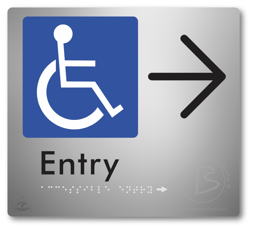 Accessible Entry with Large Directional Arrow