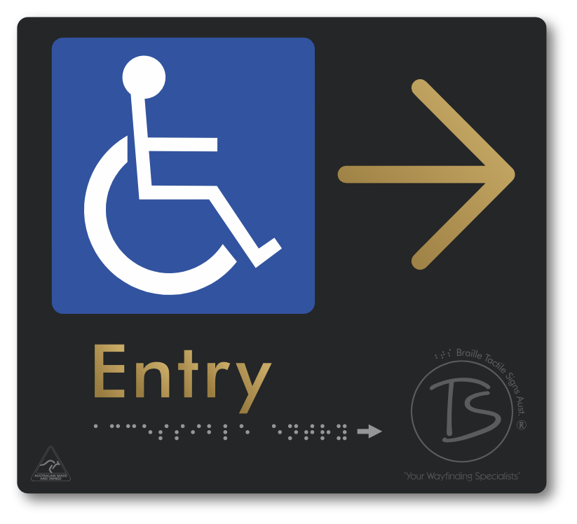 Accessible Entry with Large Directional Arrow