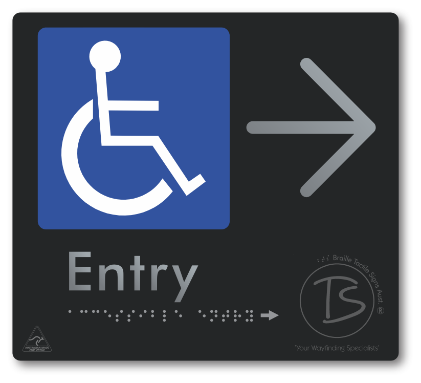 Accessible Entry with Large Directional Arrow