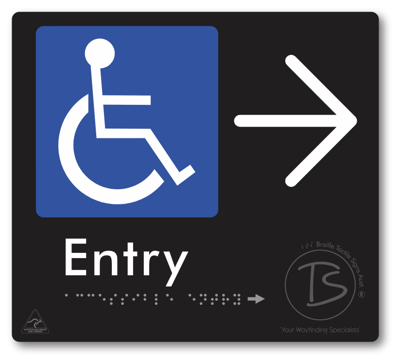 Accessible Entry with Large Directional Arrow