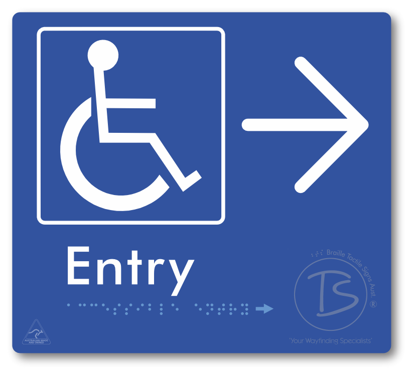 Accessible Entry with Large Directional Arrow