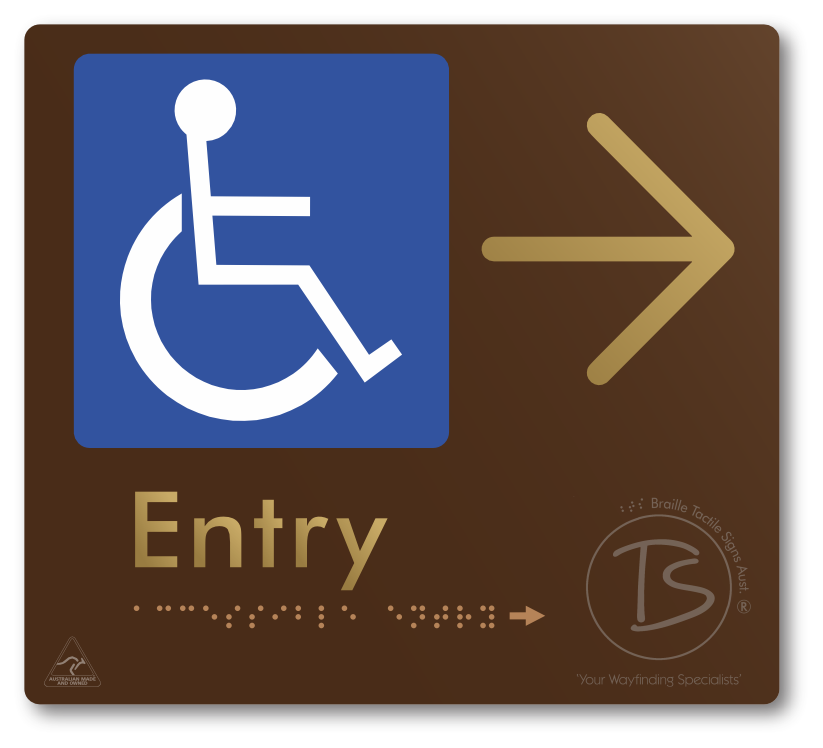 Accessible Entry with Large Directional Arrow