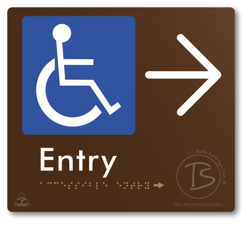Accessible Entry with Large Directional Arrow