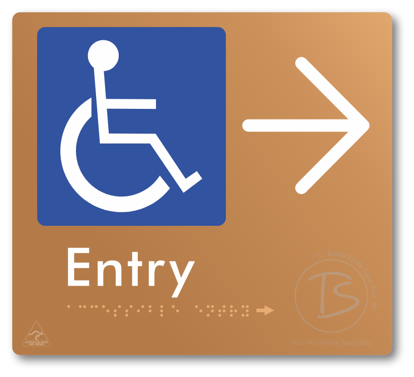 Accessible Entry with Large Directional Arrow