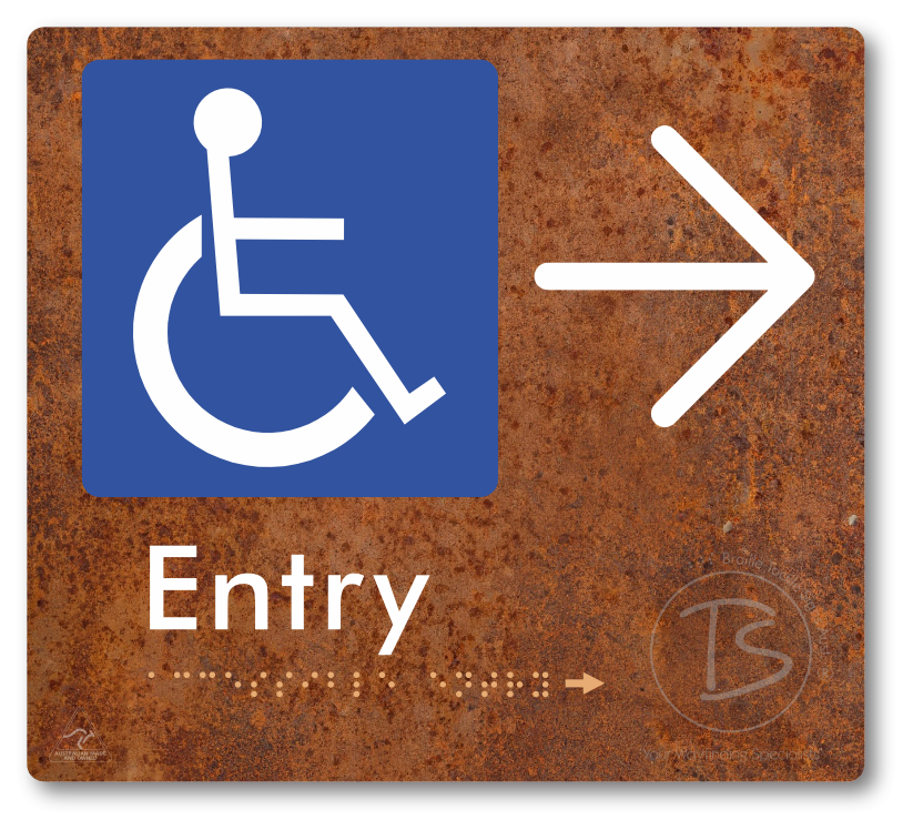 Accessible Entry with Large Directional Arrow