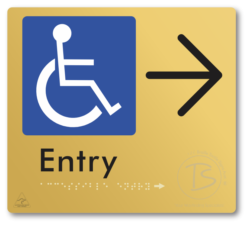 Accessible Entry with Large Directional Arrow