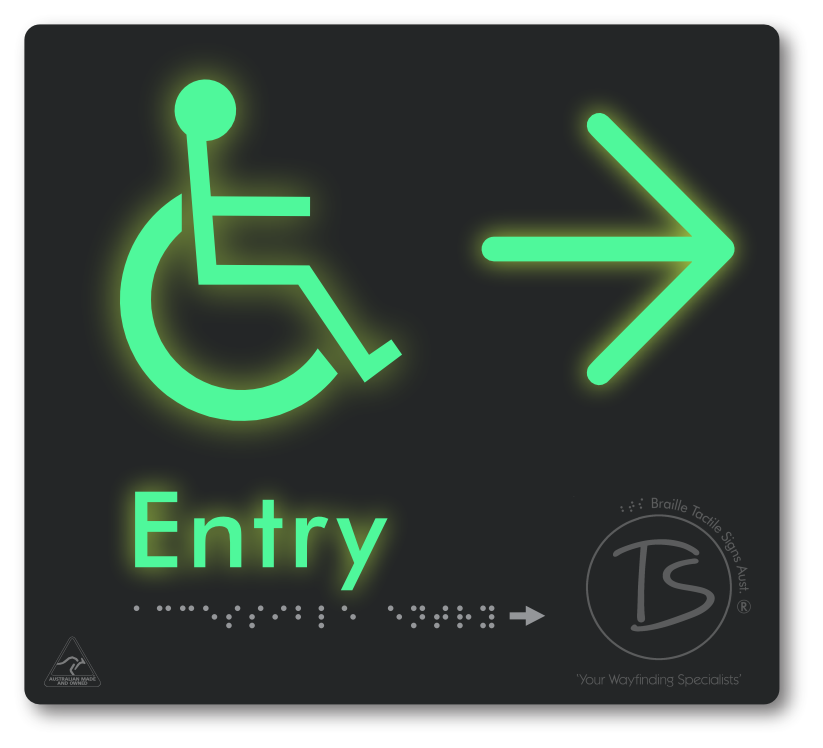 Accessible Entry with Large Directional Arrow