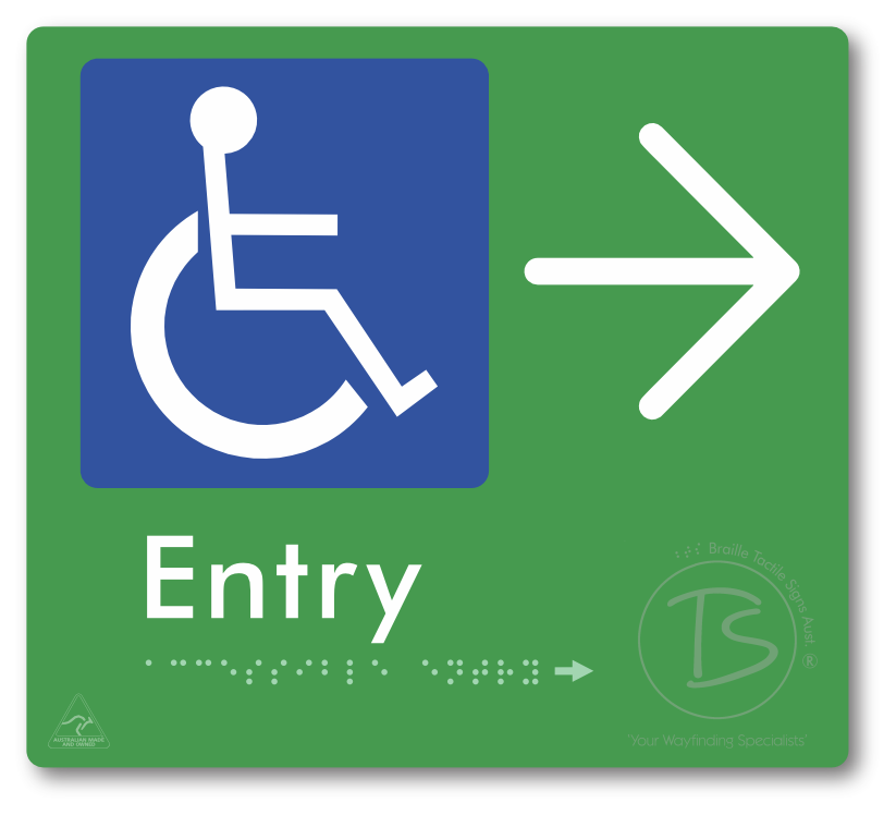 Accessible Entry with Large Directional Arrow