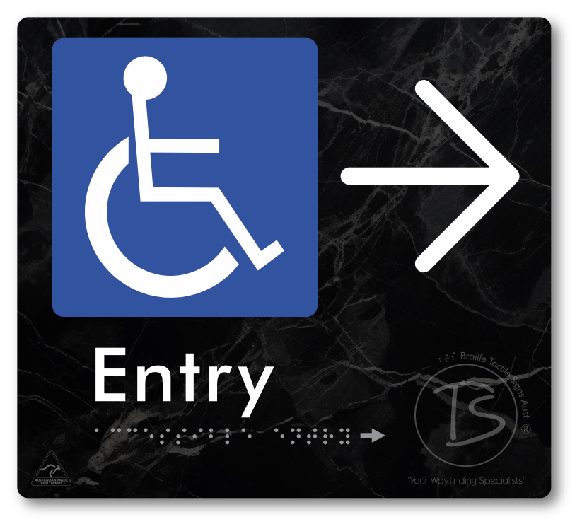Accessible Entry with Large Directional Arrow