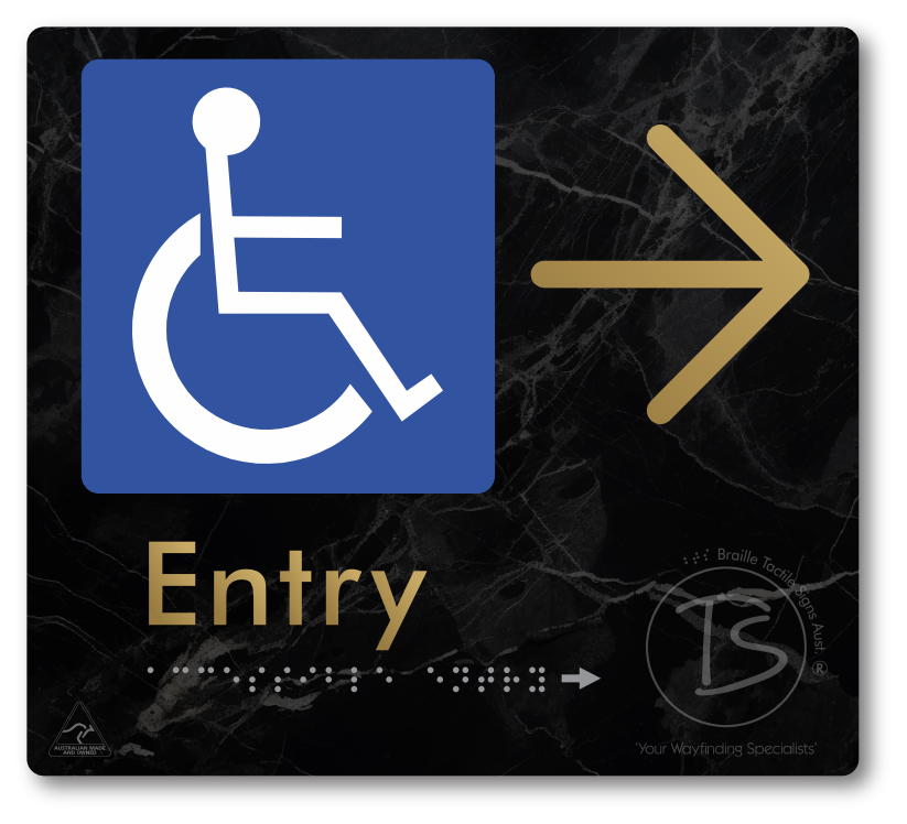 Accessible Entry with Large Directional Arrow