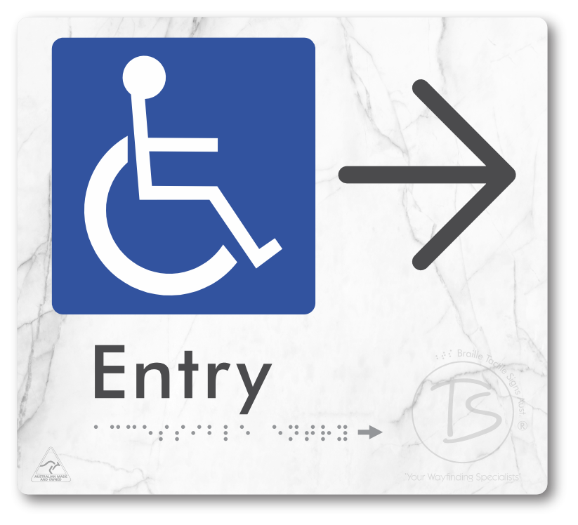 Accessible Entry with Large Directional Arrow