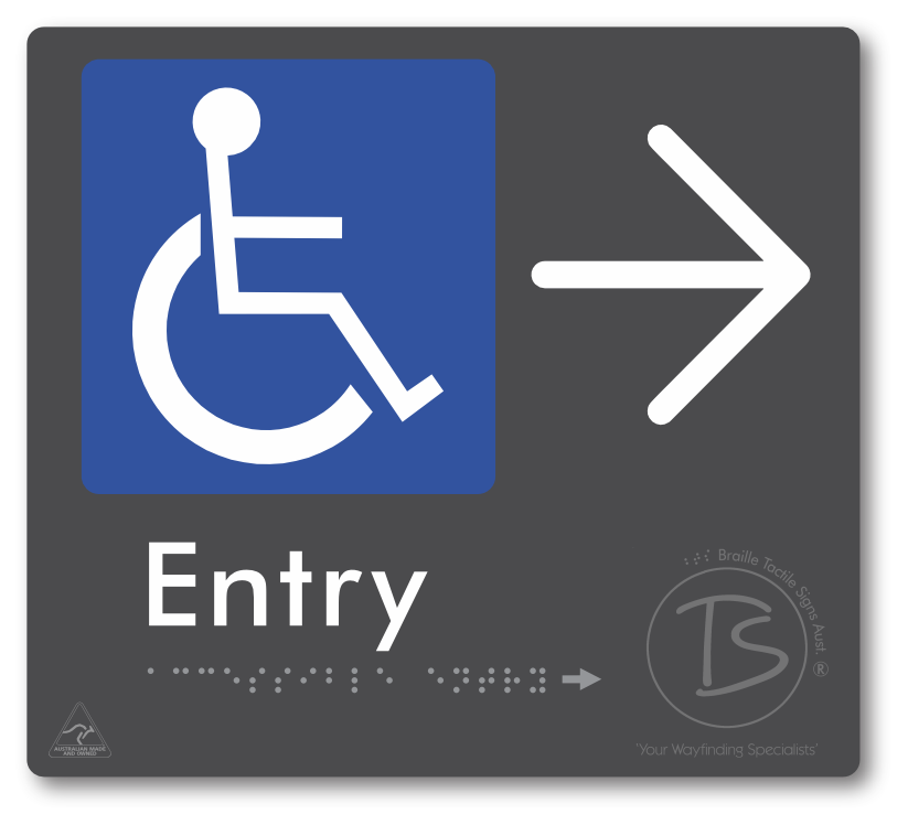 Accessible Entry with Large Directional Arrow