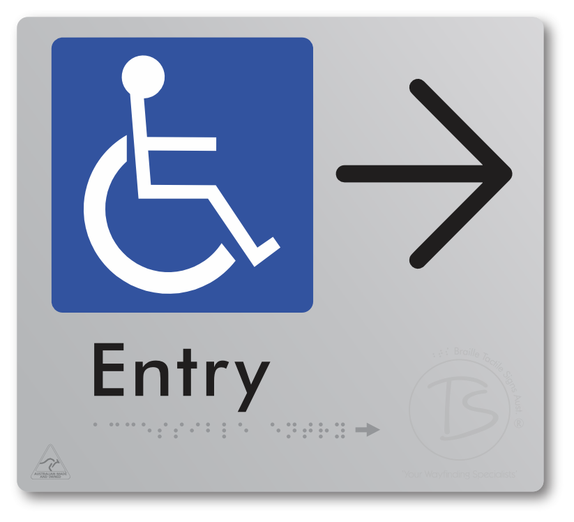 Accessible Entry with Large Directional Arrow