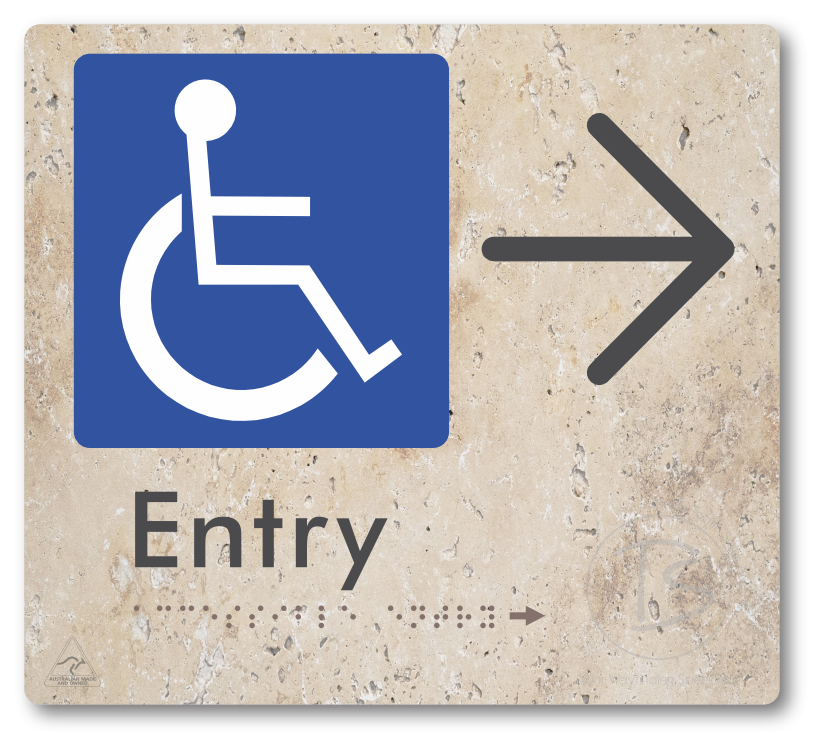 Accessible Entry with Large Directional Arrow