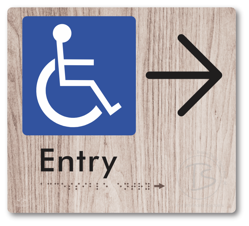 Accessible Entry with Large Directional Arrow