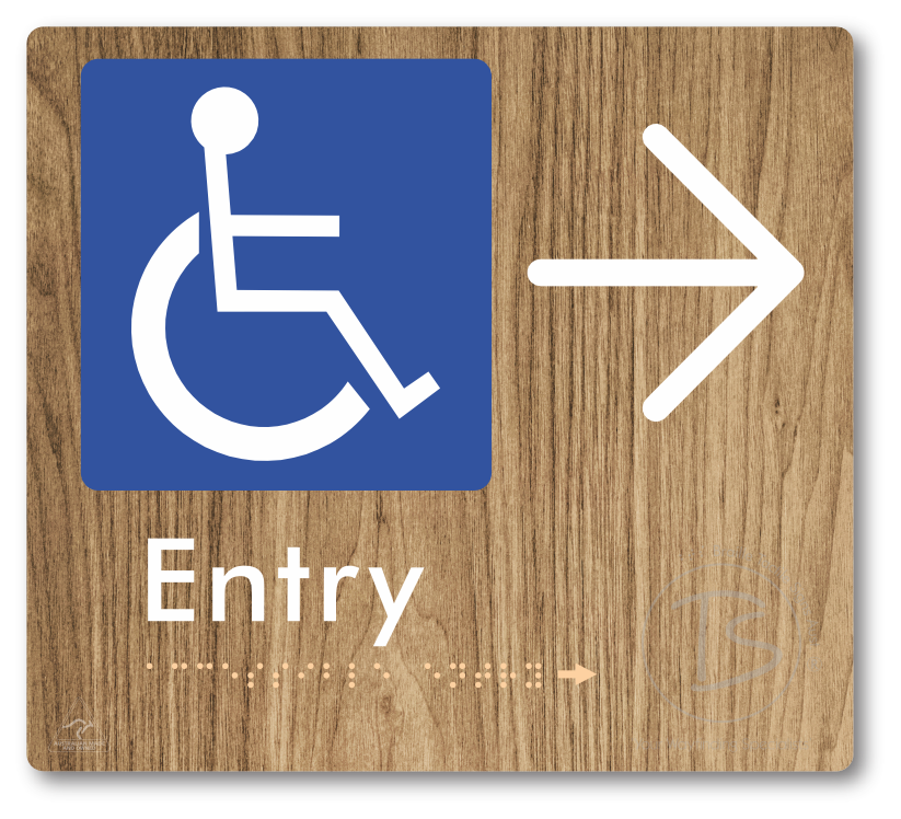 Accessible Entry with Large Directional Arrow