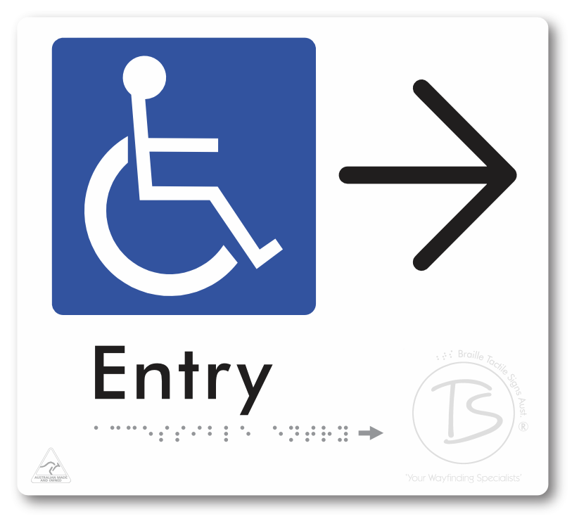 Accessible Entry with Large Directional Arrow
