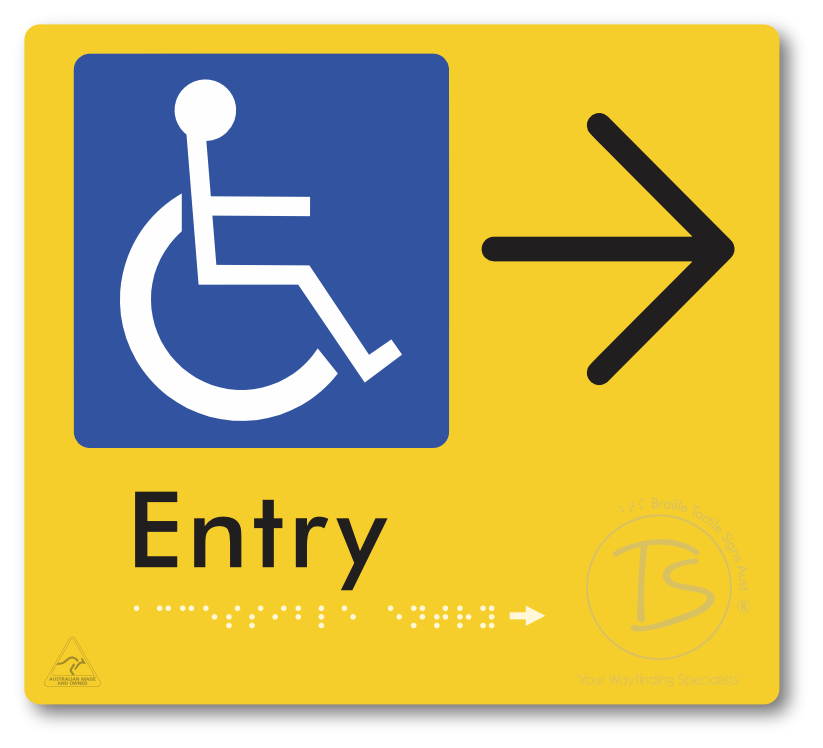 Accessible Entry with Large Directional Arrow