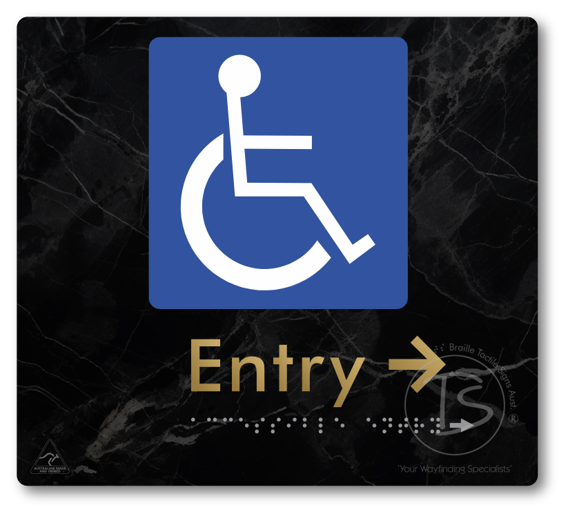 Accessible Entry with Small Directional Arrow