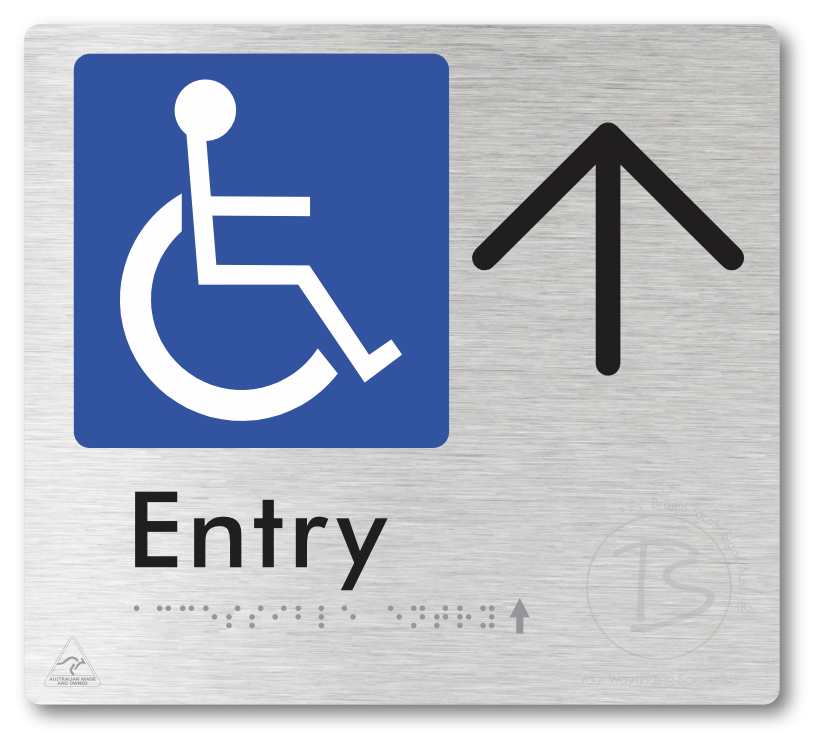 Accessible Entry with Large Directional Arrow