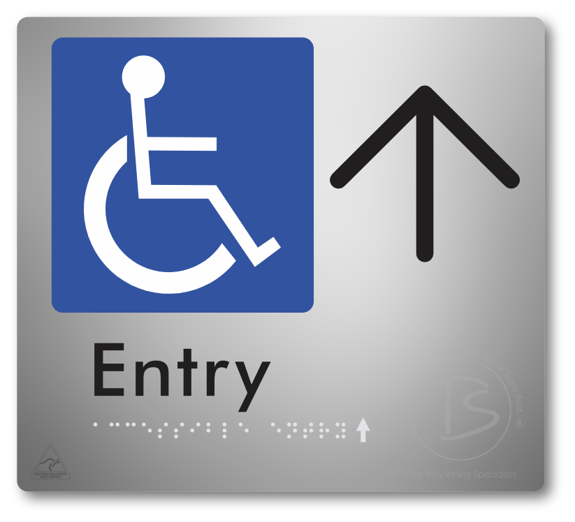 Accessible Entry with Large Directional Arrow