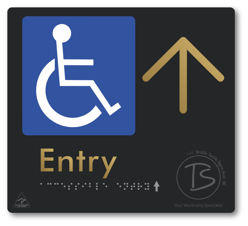 Accessible Entry with Large Directional Arrow