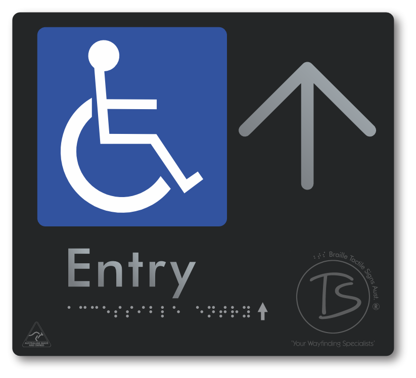Accessible Entry with Large Directional Arrow