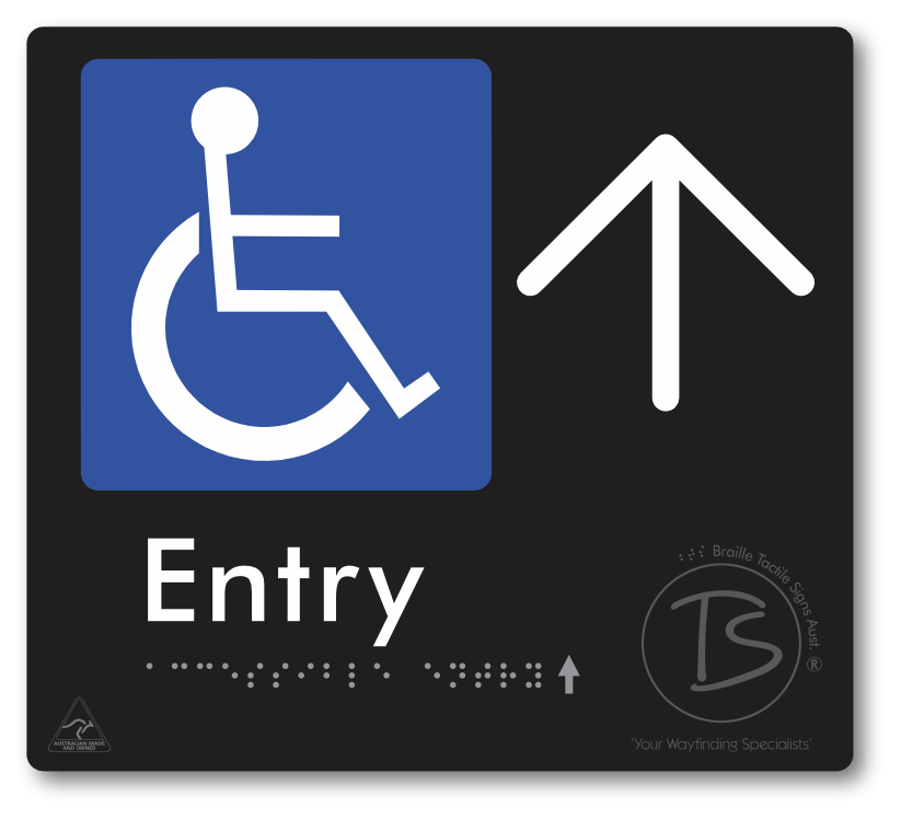 Accessible Entry with Large Directional Arrow