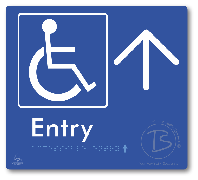 Accessible Entry with Large Directional Arrow