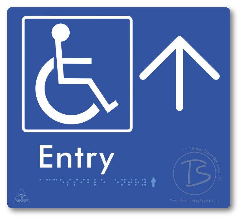 Accessible Entry with Large Directional Arrow