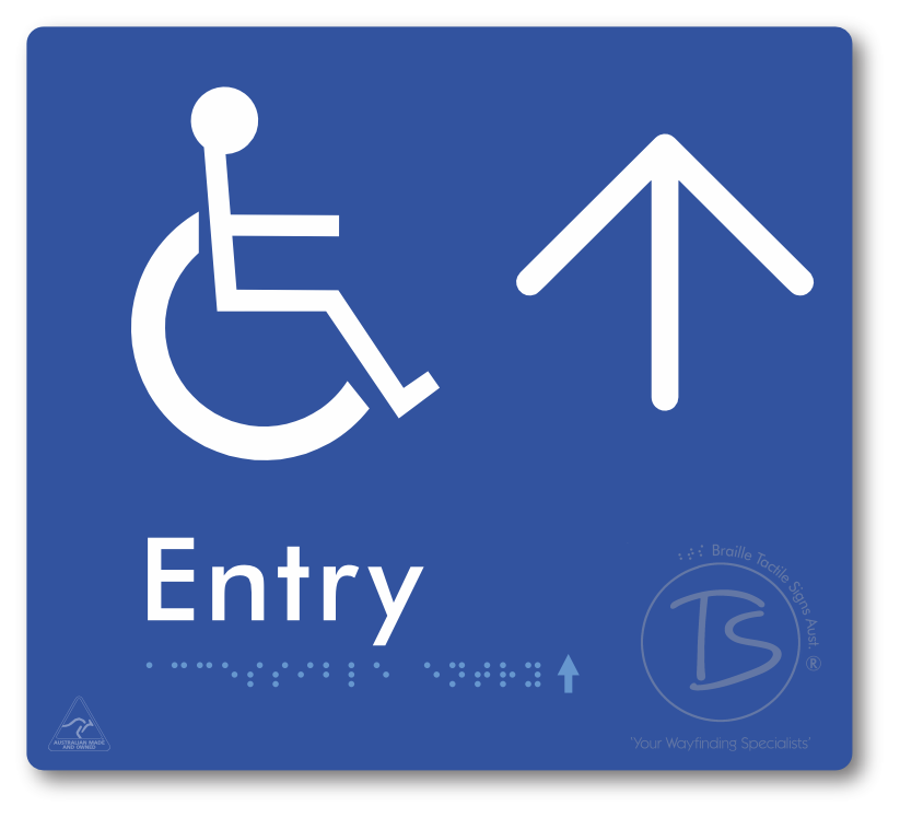Accessible Entry with Large Directional Arrow