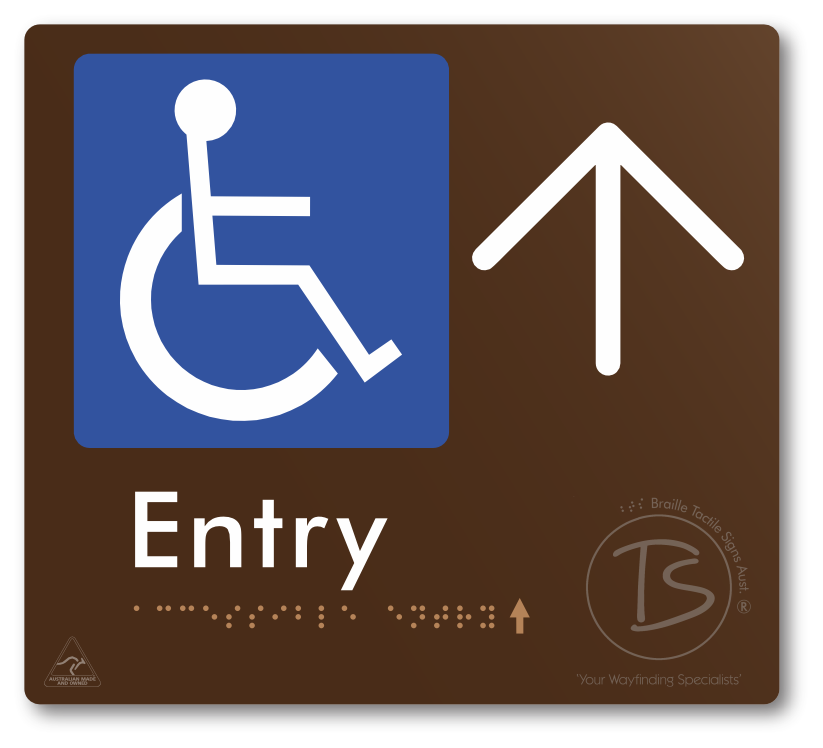 Accessible Entry with Large Directional Arrow