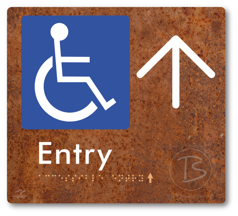 Accessible Entry with Large Directional Arrow