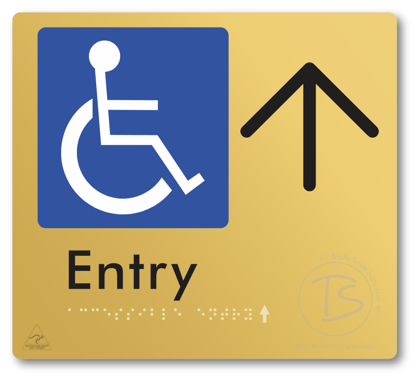 Accessible Entry with Large Directional Arrow