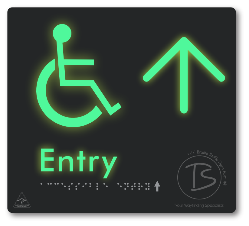 Accessible Entry with Large Directional Arrow
