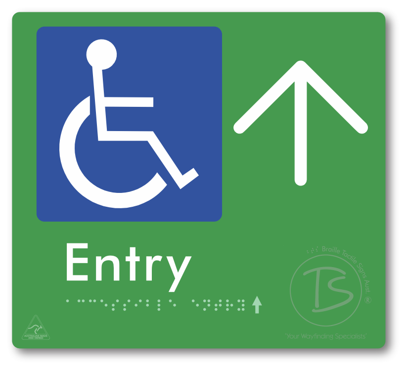 Accessible Entry with Large Directional Arrow