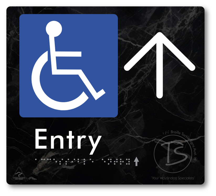 Accessible Entry with Large Directional Arrow