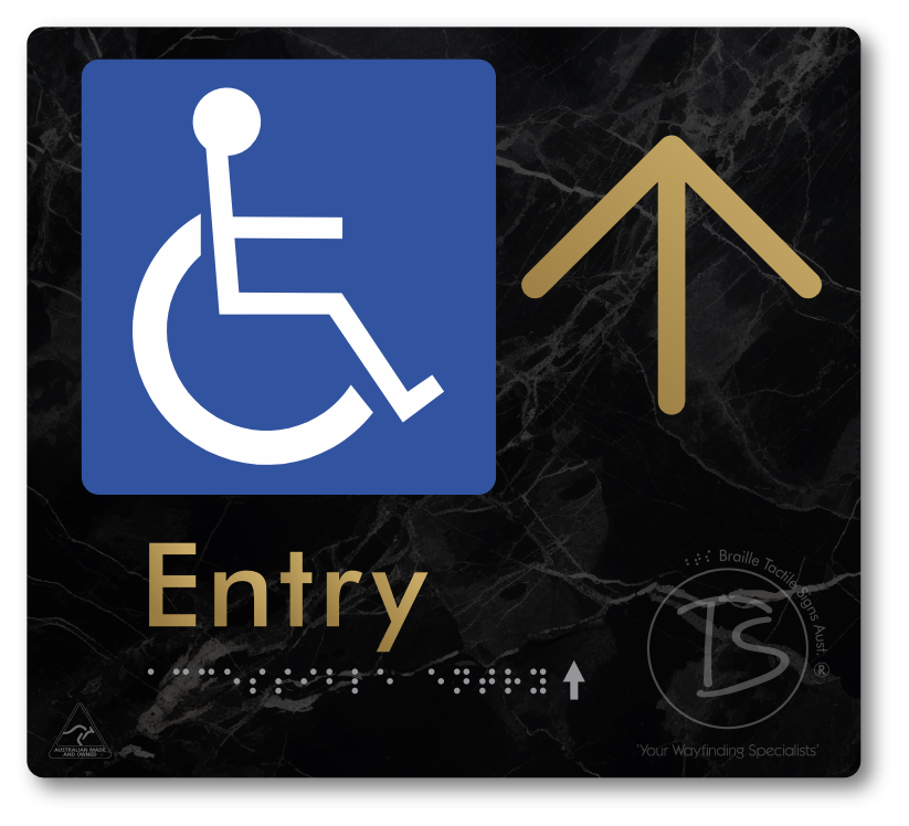 Accessible Entry with Large Directional Arrow